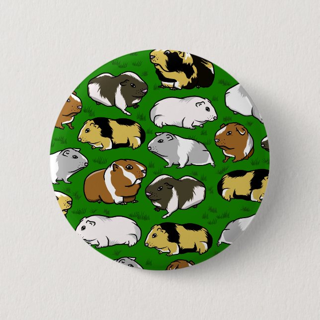 Cartoon guinea pig pattern button (Front)