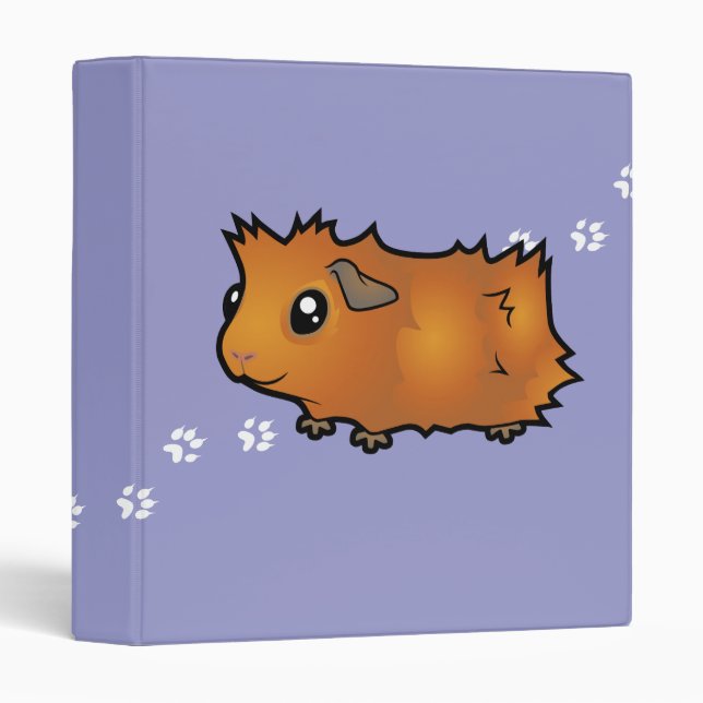 Cartoon Guinea Pig (scruffy) 3 Ring Binder (Front/Spine)