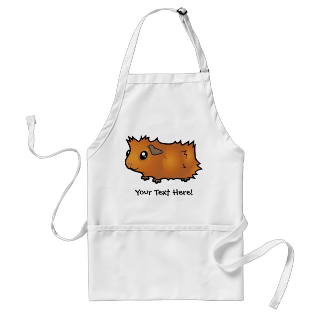 Cartoon Guinea Pig (scruffy) Adult Apron (Front)