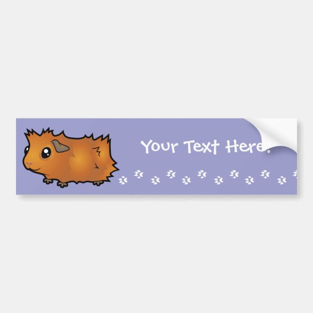 Cartoon Guinea Pig (scruffy) Bumper Sticker (Front)