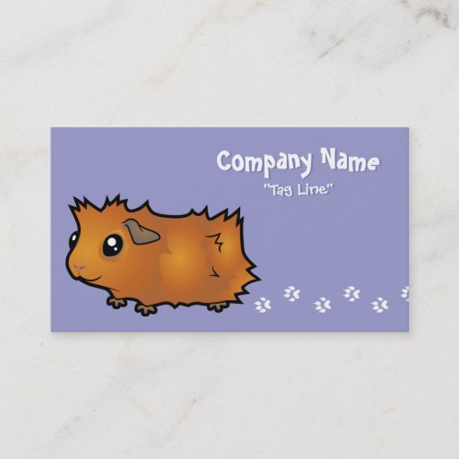 Customizable Cartoon Guinea Pig (scruffy) Business Card