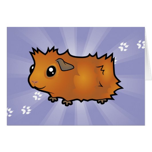 Cartoon Guinea Pig (scruffy) Cards (Front Horizontal)