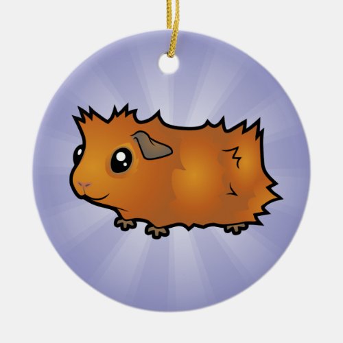 Cartoon Guinea Pig scruffy Ceramic Ornament