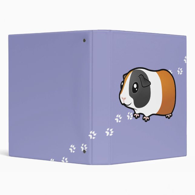 Cartoon Guinea Pig (smooth hair) 3 Ring Binder (Background)