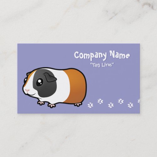 Cartoon Guinea Pig (smooth hair) Business Card Template