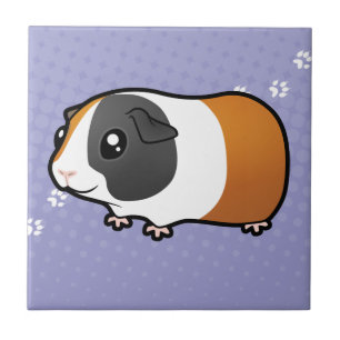 Cartoon Guinea Pig (smooth hair) Ceramic Tile