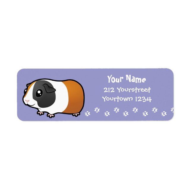 Cartoon Guinea Pig (smooth hair) Label (Front)