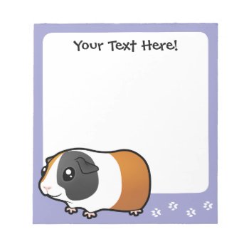 Cartoon Guinea Pig (smooth Hair) Notepad by CartoonizeMyPet at Zazzle