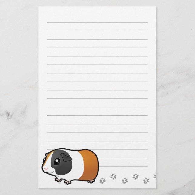 Cartoon Guinea Pig (smooth hair) Stationery (Front)