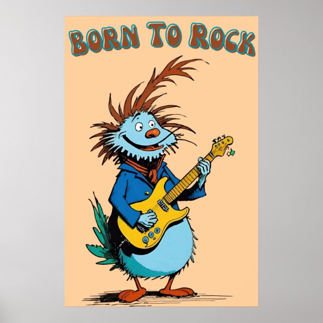Cartoon Guitarist  Poster (Front)
