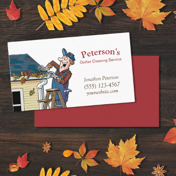 Cartoon Gutter Cleaning Service Guy Business Card by tyraobryant at Zazzle