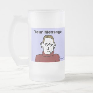 Cartoon Guy Frosted Glass Beer Mug