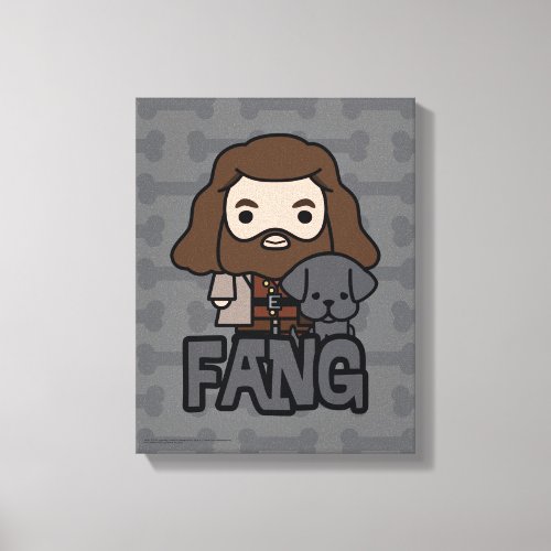 Cartoon Hagrid and Fang Character Art Canvas Print