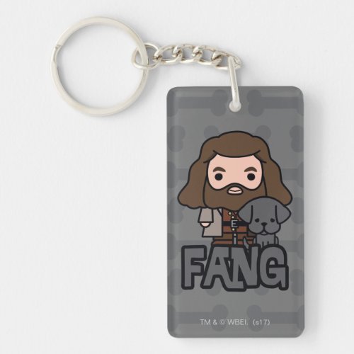 Cartoon Hagrid and Fang Character Art Keychain