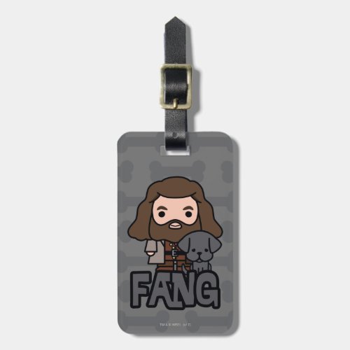 Cartoon Hagrid and Fang Character Art Luggage Tag