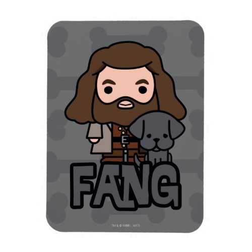 Cartoon Hagrid and Fang Character Art Magnet