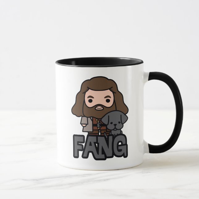 Cartoon Hagrid and Fang Character Art Mug (Right)