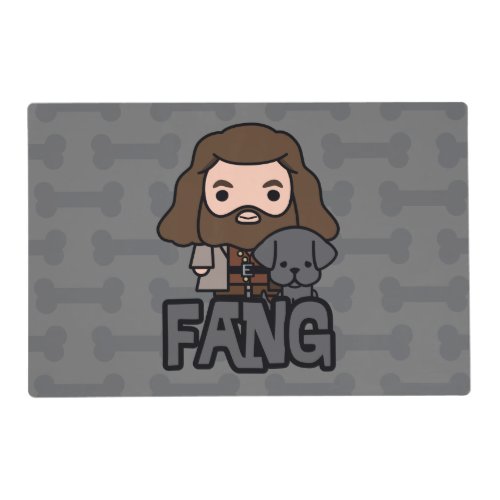 Cartoon Hagrid and Fang Character Art Placemat