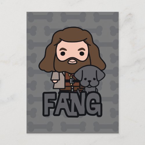 Cartoon Hagrid and Fang Character Art Postcard