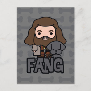 Cartoon Hagrid and Fang Character Art Postcard