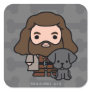 Cartoon Hagrid and Fang Character Art Square Sticker
