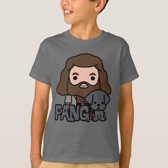 Cartoon Hagrid and Fang Character Art T-Shirt (Front)