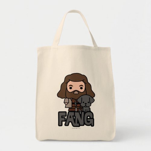 Cartoon Hagrid and Fang Character Art Tote Bag