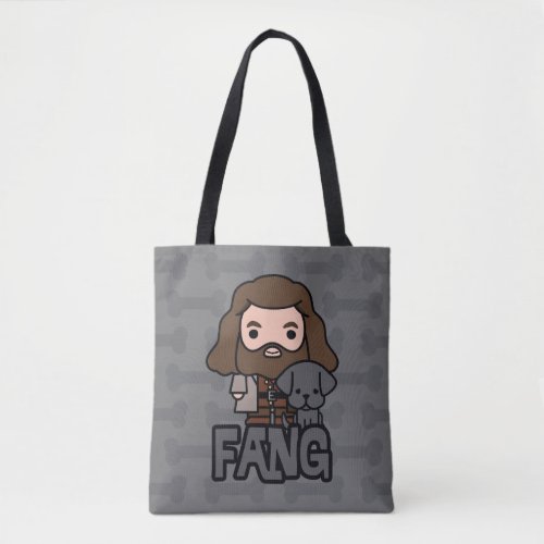 Cartoon Hagrid and Fang Character Art Tote Bag