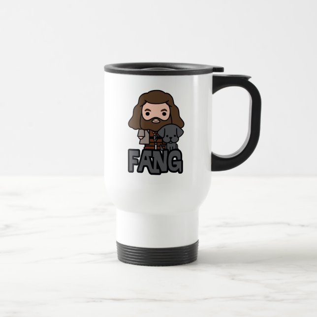 Cartoon Hagrid and Fang Character Art Travel Mug (Right)