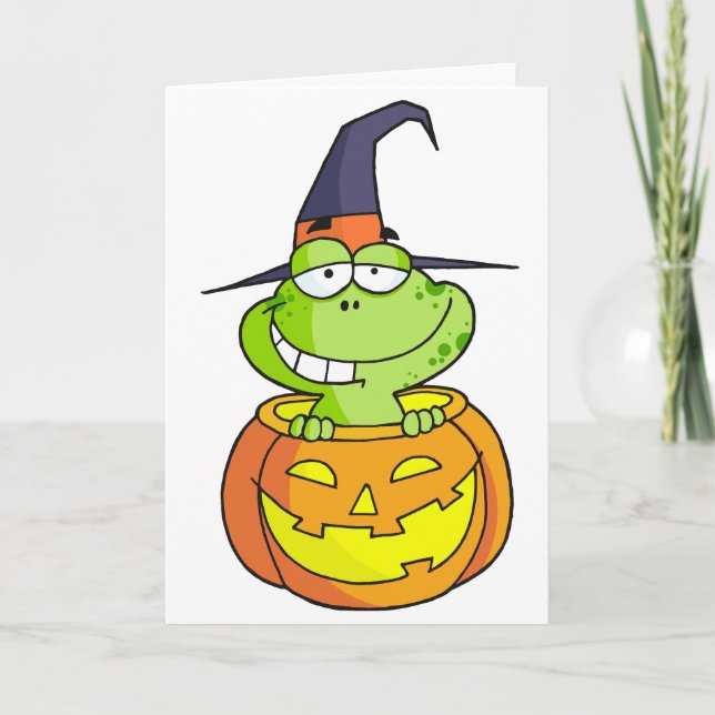 Cartoon Halloween Frog Card (Front)