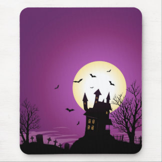 Cartoon Halloween Haunted Castle Mouse Pad