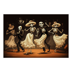 Cartoon Halloween Swing Dance Poster