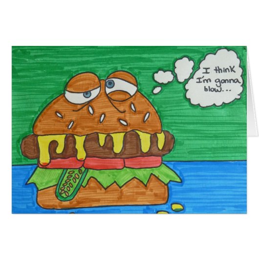 Cartoon Hamburger Cards (Front Horizontal)