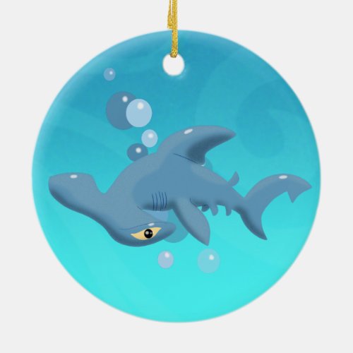 Cartoon Hammerhead Shark Ceramic Ornament