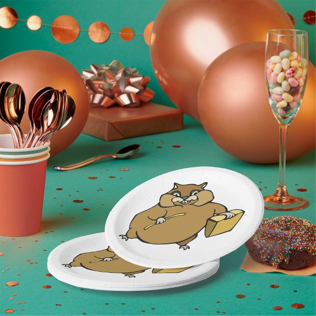Cartoon Hamster Paper Plates (Creator Uploaded)