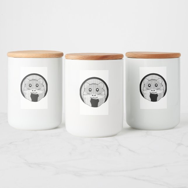 Cartoon Hamster Scarfed Joy Food Label (Bottles)
