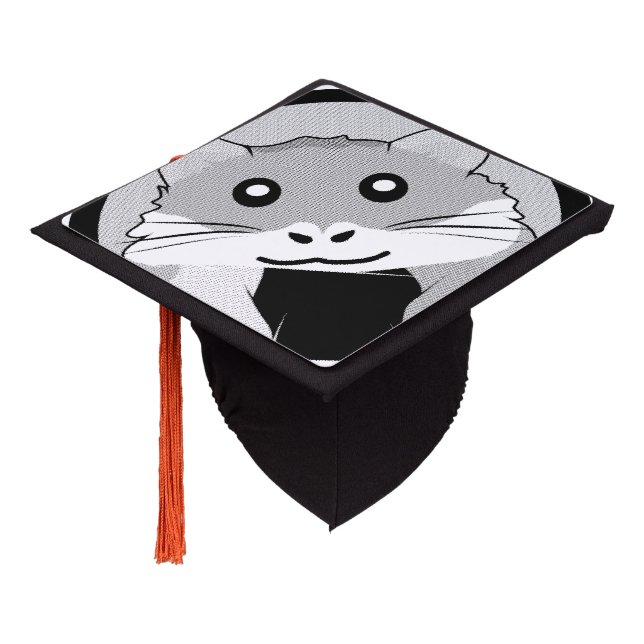 Cartoon Hamster Scarfed Joy Graduation Cap Topper (Angled)
