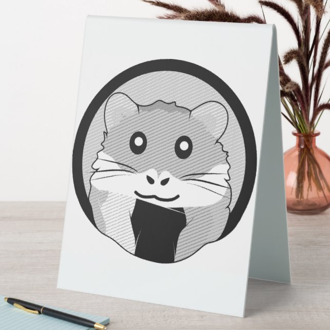 Cartoon Hamster Scarfed Joy Table Tent (In SItu (Table))