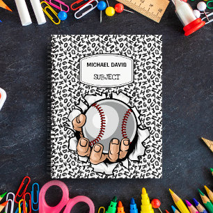 Cartoon Hand Holding a Baseball ball Custom Spiral Notebook