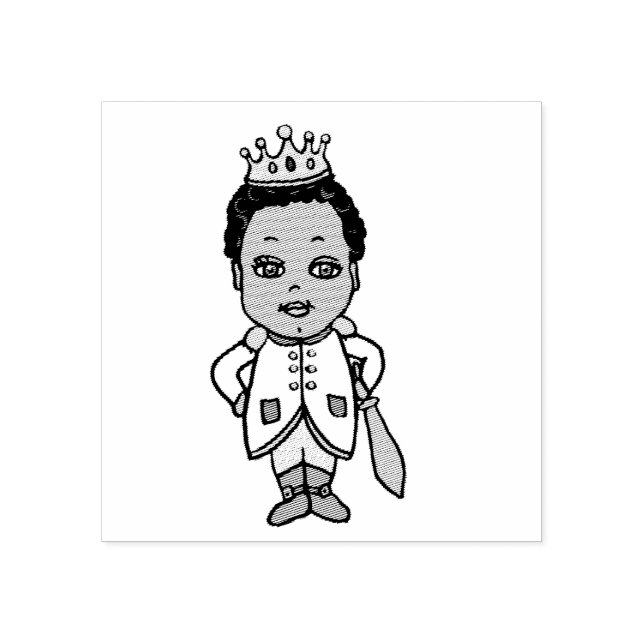 Cartoon Handsome Ethnic Prince Rubber Stamp (Imprint)