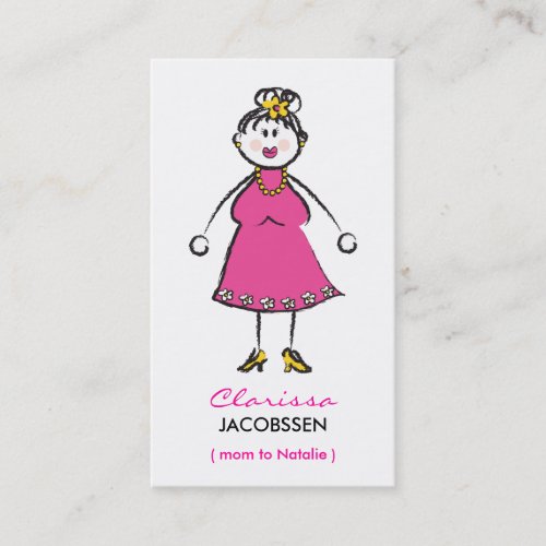 Cartoon Happy Family Cute Fun Mommy Calling Card Business Cards