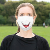 Cartoon Happy Smile Mouth Adult Cloth Face Mask (Outside)
