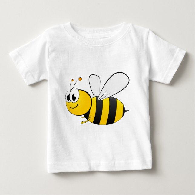 Cartoon Happy Smiling Bee Baby T-Shirt (Front)