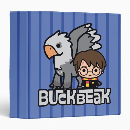 Cartoon Harry Potter and Buckbeak Binder