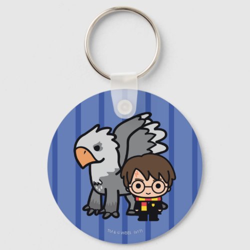 Cartoon Harry Potter and Buckbeak Keychain