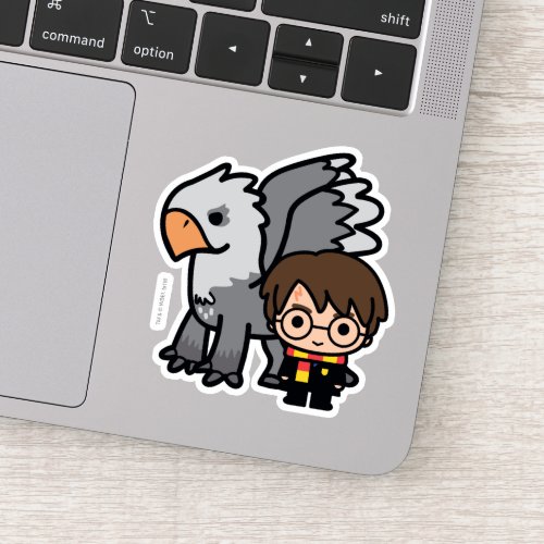 Cartoon Harry Potter and Buckbeak Sticker