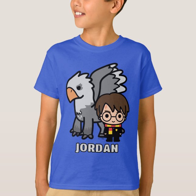 Cartoon Harry Potter and Buckbeak T-Shirt (Front)