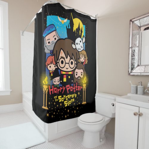 Cartoon Harry Potter and the Sorcerers Stone Shower Curtain