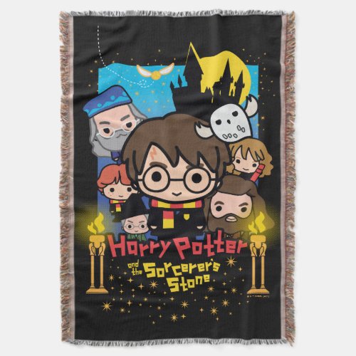 Cartoon Harry Potter and the Sorcerers Stone Throw Blanket