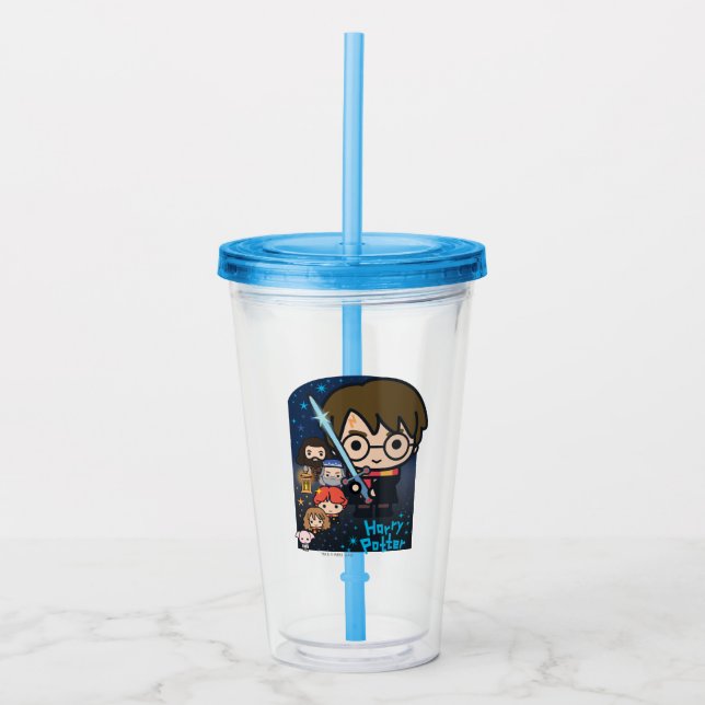 Cartoon Harry Potter Chamber of Secrets Graphic Acrylic Tumbler (Front)